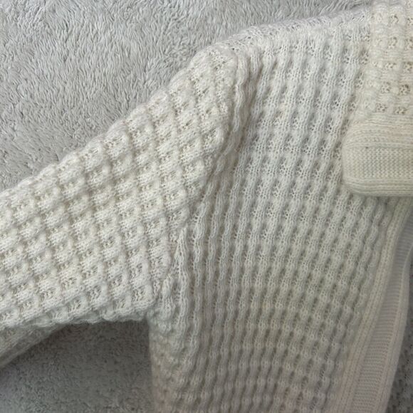 Vintage Cardigan Sweater Open Off White Chunky Cable Collar House of Morrison - Picture 7 of 11